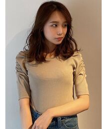 dazzlin | バックリボン5分袖リブTOPS(Tシャツ/カットソー)