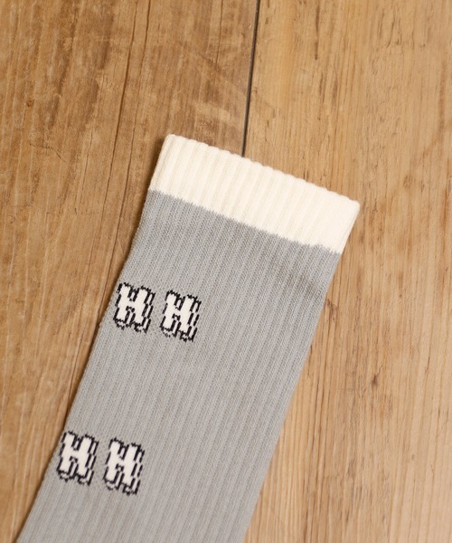 MR.EVERYDAY`S(ミスターエブリデイズ)の「MR.EVERYDAY’S ミスターエブリデイズ / ロングソックス 靴下 日本製ロゴソックス (OHHH LOGO) / MR-E074-102(ソックス/靴下・メンズ・グレー/イエロー・FREE)」の6枚目の写真