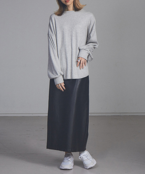 NOMINE(ノミネ)の「【展開店舗限定】ハニカムワッフルプルオーバー(Tシャツ/カットソー・レディース・ライトグレー/ブラック/アイボリー/モカ・フリー)」の21枚目の写真