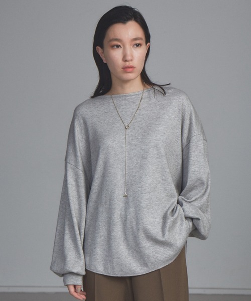 NOMINE(ノミネ)の「【展開店舗限定】ハニカムワッフルプルオーバー(Tシャツ/カットソー・レディース・ライトグレー/ブラック/アイボリー/モカ・フリー)」の4枚目の写真