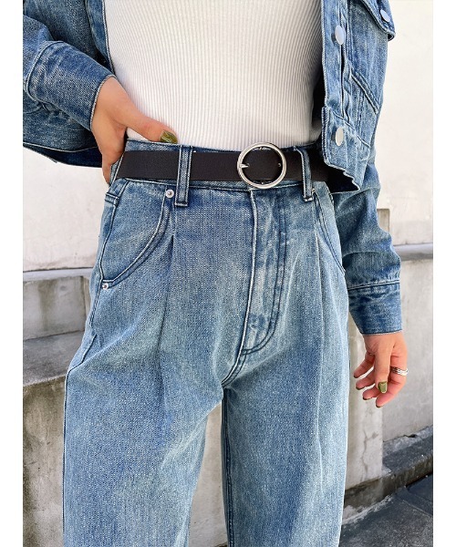 ENVYM（アンビー）の「Ｈ／ＷタックデニムＰＴ（デニムパンツ・レディース・サックスブルー・S/M）」の5枚目の写真