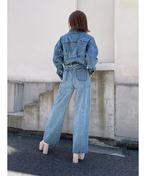 ENVYM（アンビー）の「Ｈ／ＷタックデニムＰＴ（デニムパンツ・レディース・サックスブルー・S/M）」の8枚目の写真