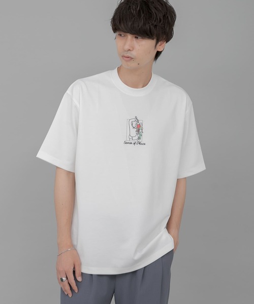 SENSE OF PLACE by URBAN RESEARCH（センスオブプレイスバイアーバンリサーチ）の「『別注』Ryo Kaneyasu×SENSE OF PLACE　T-SHIRTS A（Tシャツ/カットソー・メンズ・ブラック/ホワイト/ライトベージュ・MEDIUM/X-LARGE/LARGE）」の5枚目の写真