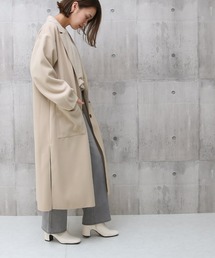 タックシングルテーラードロングコート