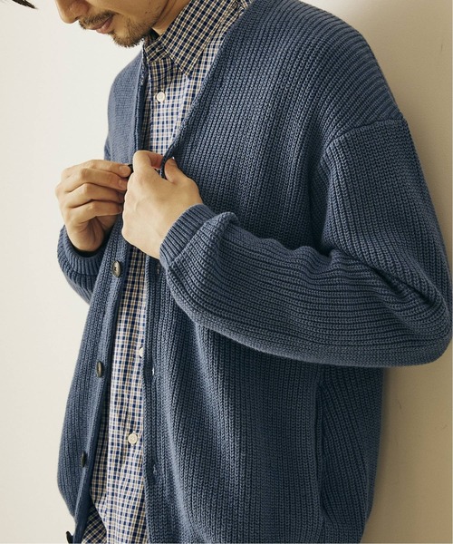 417 EDIFICE（フォーワンセブンエディフィス）の「◆コットンカシミヤ アゼ カーディガン（カーディガン/ボレロ・メンズ・グレー/グレー系その他/ブルー/オレンジ/ホワイト・SMALL/MEDIUM/LARGE）」の4枚目の写真