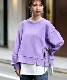 吸汗速乾裏毛コンビプルオーバー