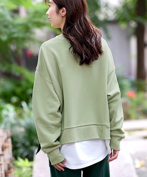 チチカカ（チチカカ）の「吸汗速乾裏毛コンビプルオーバー（スウェット・レディース・チャコールグレー/パープル/カーキ・FREE）」の8枚目の写真