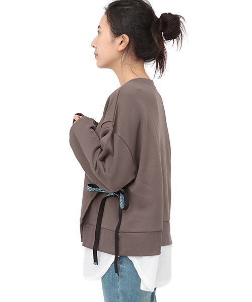 チチカカ（チチカカ）の「吸汗速乾裏毛コンビプルオーバー（スウェット・レディース・チャコールグレー/パープル/カーキ・FREE）」の14枚目の写真