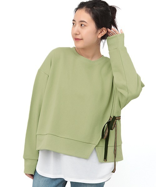 チチカカ（チチカカ）の「吸汗速乾裏毛コンビプルオーバー（スウェット・レディース・チャコールグレー/パープル/カーキ・FREE）」の12枚目の写真