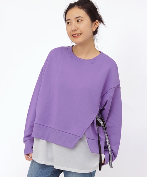 チチカカ（チチカカ）の「吸汗速乾裏毛コンビプルオーバー（スウェット・レディース・チャコールグレー/パープル/カーキ・FREE）」の13枚目の写真