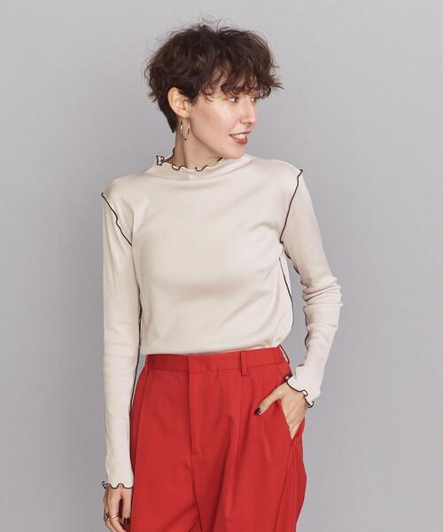 BEAUTY&YOUTH UNITED ARROWS(ビューティーアンドユースユナイテッドアローズ)の「BY ミドルネック メローステッチ カットソー ∴◆(Tシャツ/カットソー・レディース・ブラック/ナチュラル/ライトブルー・FREE)」の3枚目の写真