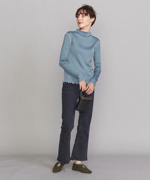 BEAUTY&YOUTH UNITED ARROWS(ビューティーアンドユースユナイテッドアローズ)の「BY ミドルネック メローステッチ カットソー ∴◆(Tシャツ/カットソー・レディース・ブラック/ナチュラル/ライトブルー・FREE)」の6枚目の写真