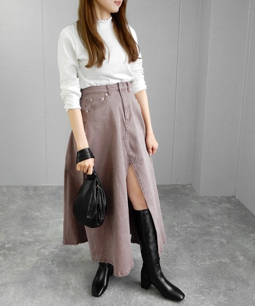 minia（ミニア）の「ヒールロングブーツ　◆（ブーツ・レディース・ブラック/ブラウン/グレイッシュベージュ・LL/S/M/L）」の11枚目の写真