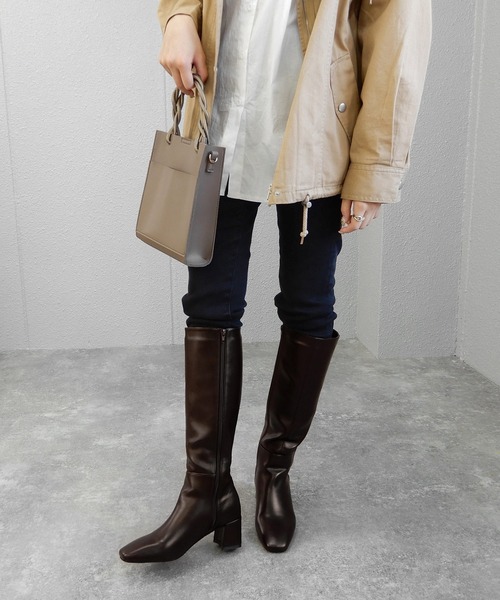 minia（ミニア）の「ヒールロングブーツ　◆（ブーツ・レディース・ブラック/ブラウン/グレイッシュベージュ・LL/S/M/L）」の16枚目の写真