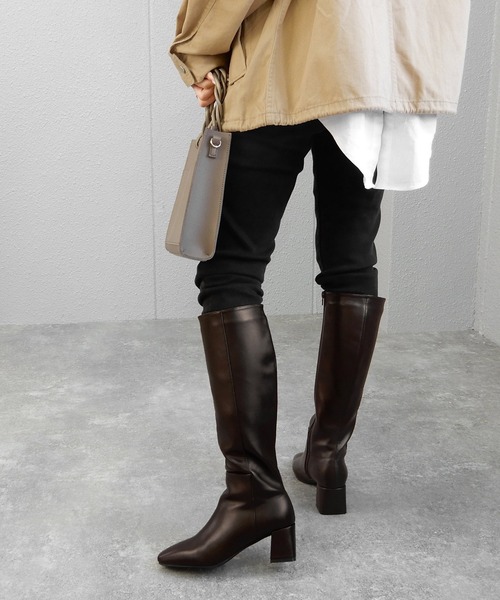 minia（ミニア）の「ヒールロングブーツ　◆（ブーツ・レディース・ブラック/ブラウン/グレイッシュベージュ・LL/S/M/L）」の17枚目の写真