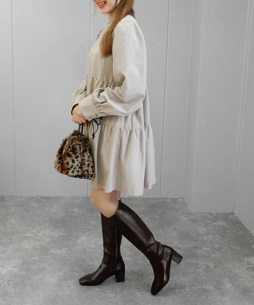 minia（ミニア）の「ヒールロングブーツ　◆（ブーツ・レディース・ブラック/ブラウン/グレイッシュベージュ・LL/S/M/L）」の19枚目の写真