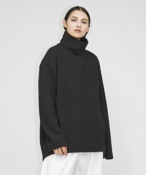my beautiful landlet(マイビューティフルランドレット)の「【my beautiful landlet】 pile napping brushed high necked(ニット/セーター・メンズ・ブラック/イエロー/レッド/ベージュ/オリーブ・1/0)」の2枚目の写真