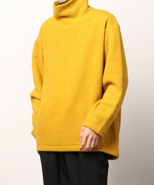 my beautiful landlet(マイビューティフルランドレット)の「【my beautiful landlet】 pile napping brushed high necked(ニット/セーター・メンズ・ブラック/イエロー/レッド/ベージュ/オリーブ・1/0)」の17枚目の写真