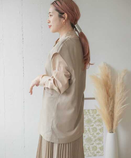 ITEMS URBANRESEARCH(アイテムズ アーバンリサーチ)の「Vネックベスト(ベスト・レディース・ブラウン/グレー系その他・FREE)」の4枚目の写真