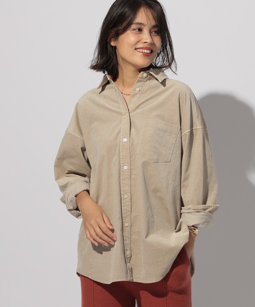 BAYFLOW(ベイフロー)の「カラーコーデュロイシャツ(シャツ/ブラウス・レディース・ブルー/チャコール/ベージュ/カーキ/ピンク・SMALL/MEDIUM)」の19枚目の写真