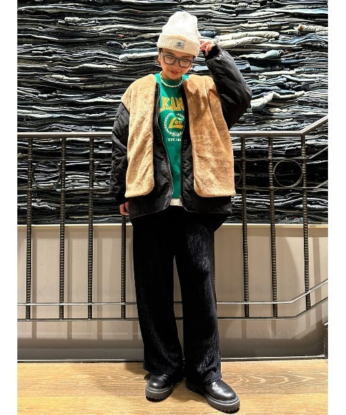 CAMP7（キャンプセブン）の「【CAMP7】あぜニットワッチ（ニットキャップ/ビーニー・レディース・ブラック/ベージュ/オフホワイト・フリー）」の4枚目の写真