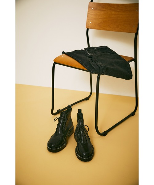 BLACK BY MOUSSY（ブラックバイマウジー）の「lace-up boots（レースアップシューズ）（ブーツ・レディース・ブラック・38/36/37）」の9枚目の写真