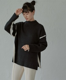 配色ﾗｲﾝｻｲﾄﾞｽﾘｯﾄﾆｯﾄ