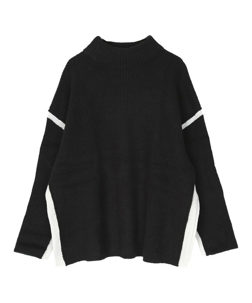 miette(ミエット)の「配色ラインサイドスリットニット(ニット/セーター・レディース・グリーン/グレー/ブラック/ブルー・FREE)」の12枚目の写真