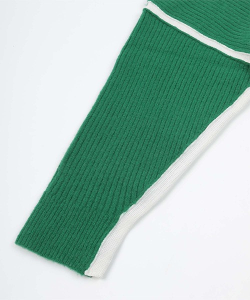 miette(ミエット)の「配色ラインサイドスリットニット(ニット/セーター・レディース・グリーン/グレー/ブラック/ブルー・FREE)」の14枚目の写真