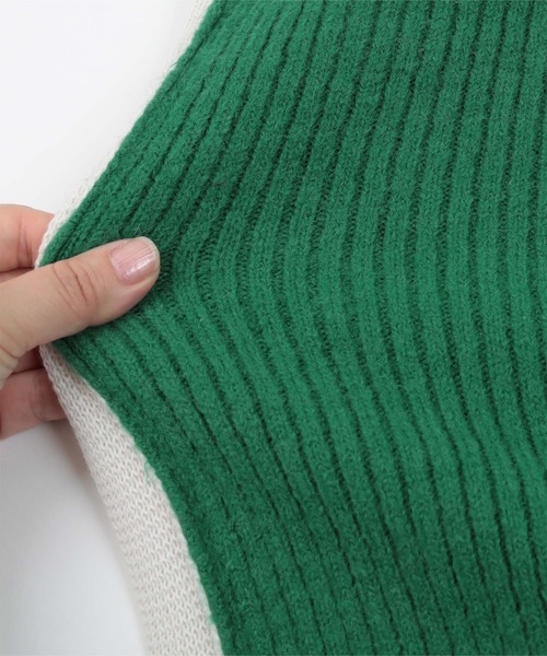 miette(ミエット)の「配色ラインサイドスリットニット(ニット/セーター・レディース・グリーン/グレー/ブラック/ブルー・FREE)」の15枚目の写真
