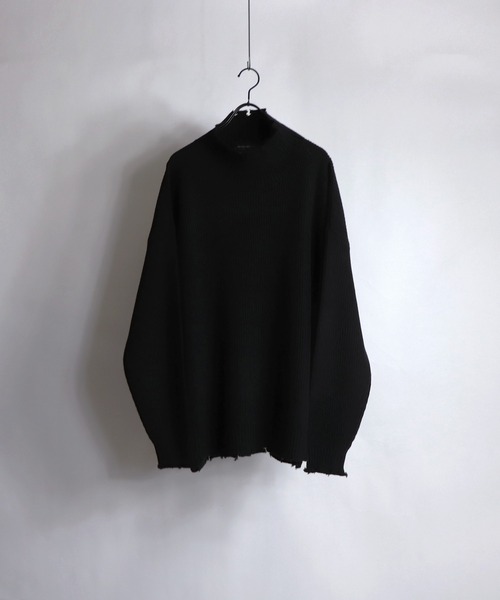 Confirm(コンファーム)の「Confirm / コンファーム ダメージルーズタートルニット(ニット/セーター・メンズ・ブラック/ブルー/レッド・M/L)」の2枚目の写真