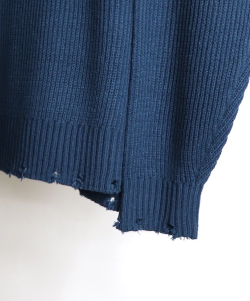 Confirm(コンファーム)の「Confirm / コンファーム ダメージルーズタートルニット(ニット/セーター・メンズ・ブラック/ブルー/レッド・M/L)」の12枚目の写真