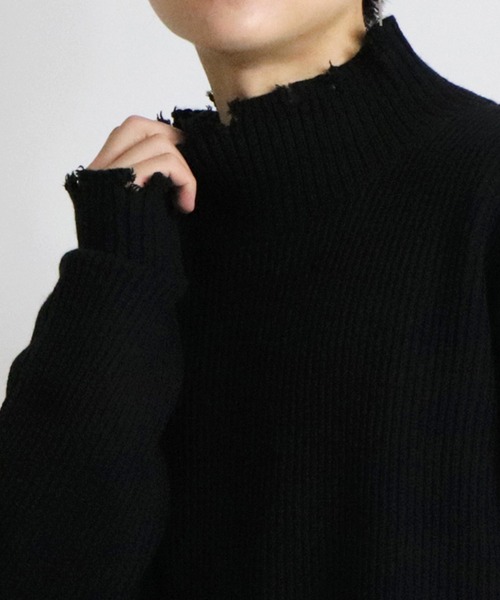 Confirm(コンファーム)の「Confirm / コンファーム ダメージルーズタートルニット(ニット/セーター・メンズ・ブラック/ブルー/レッド・M/L)」の7枚目の写真