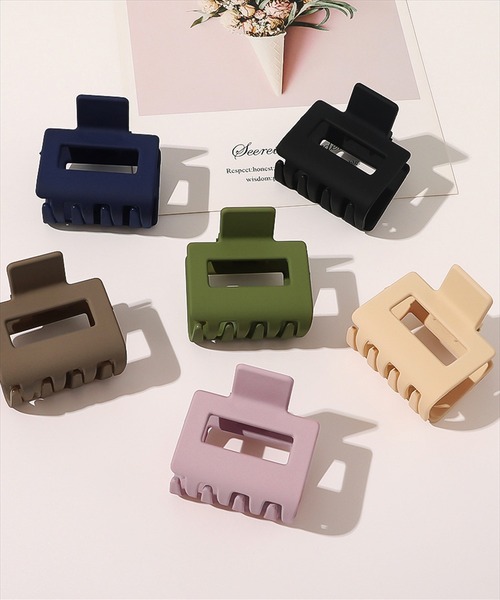 BAYBLO(ベイブロ)の「(SB)ミディアムスクエア ヘアクリップ(バレッタ/ヘアクリップ・レディース・ブラック/ネイビー/ブラウン/オフホワイト/モスグリーン/クリアブラック/クリアブラウン/クリアグリーン/ライトパープル/ベビーピンク/ライトピンク/ウィート・FREE)」の14枚目の写真