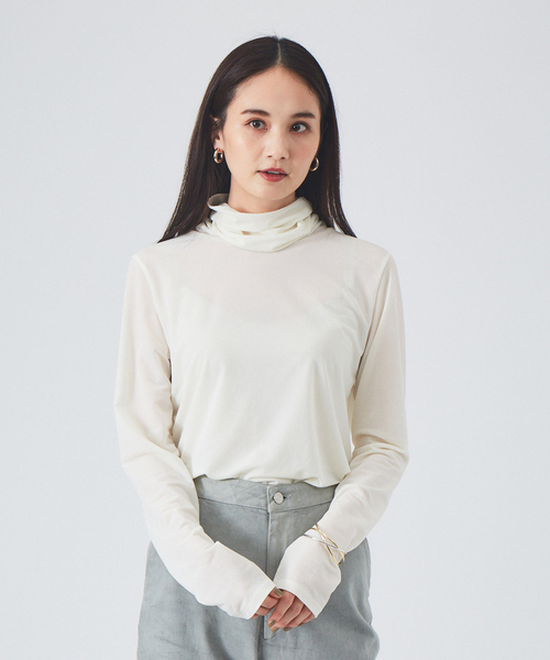 qualite（カリテ）の「シアタートルカットソー（Tシャツ/カットソー・レディース・オフホワイト/ベージュ/ブラック・フリー）」の2枚目の写真