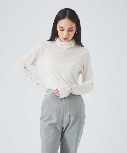 qualite（カリテ）の「シアタートルカットソー（Tシャツ/カットソー・レディース・オフホワイト/ベージュ/ブラック・フリー）」の15枚目の写真