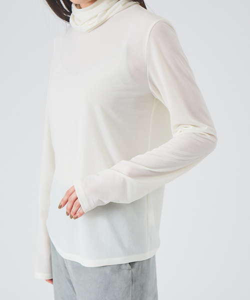 qualite（カリテ）の「シアタートルカットソー（Tシャツ/カットソー・レディース・オフホワイト/ベージュ/ブラック・フリー）」の19枚目の写真