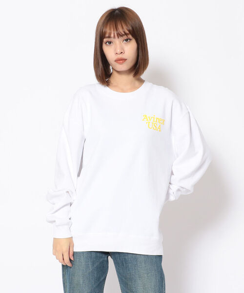 AVIREX(アヴィレックス)の「【直営店限定/Women's】 AVIREX USA 1975 SWEAT/ アヴィレックスUSA 1975 スウェット(Tシャツ/カットソー・レディース・ブラック/ホワイト・FREE)」の4枚目の写真