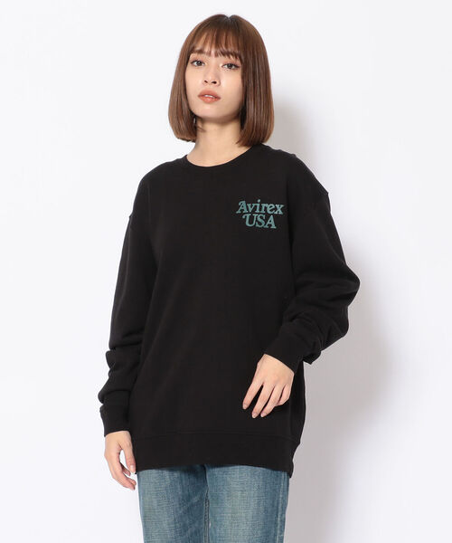 AVIREX(アヴィレックス)の「【直営店限定/Women's】 AVIREX USA 1975 SWEAT/ アヴィレックスUSA 1975 スウェット(Tシャツ/カットソー・レディース・ブラック/ホワイト・FREE)」の5枚目の写真