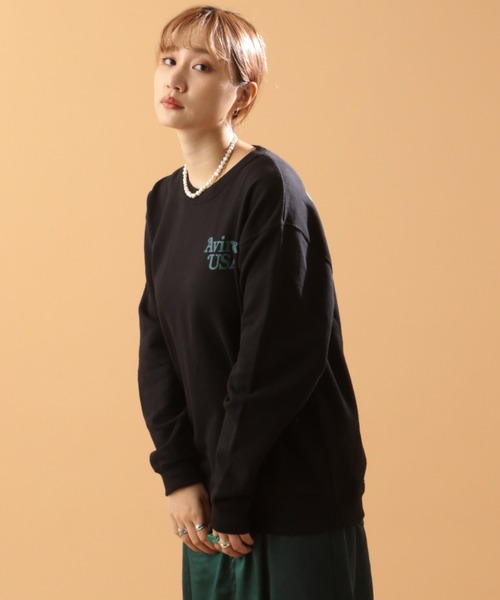 AVIREX(アヴィレックス)の「【直営店限定/Women's】 AVIREX USA 1975 SWEAT/ アヴィレックスUSA 1975 スウェット(Tシャツ/カットソー・レディース・ブラック/ホワイト・FREE)」の8枚目の写真