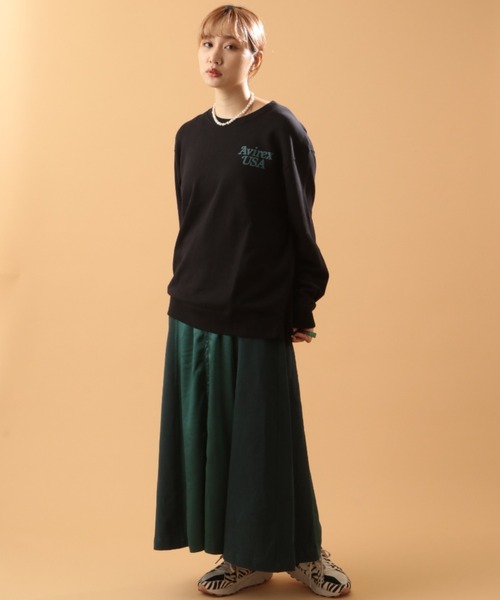 AVIREX(アヴィレックス)の「【直営店限定/Women's】 AVIREX USA 1975 SWEAT/ アヴィレックスUSA 1975 スウェット(Tシャツ/カットソー・レディース・ブラック/ホワイト・FREE)」の7枚目の写真
