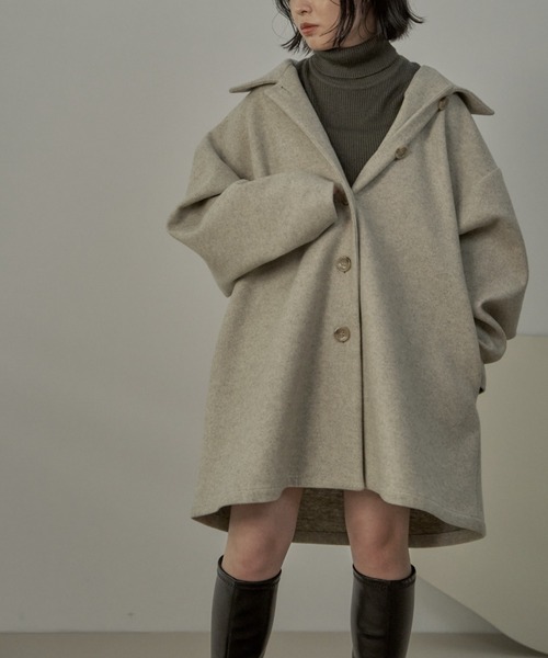 VANNIE U（ヴァニーユー）の「マルチWAYケープネックコート（その他アウター・レディース・チャコールグレー/アイボリー・FREE）」の19枚目の写真