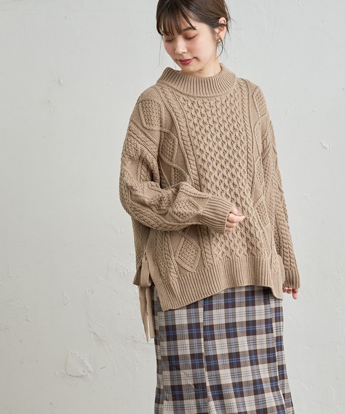 natural couture(ナチュラルクチュール)の「サイドリボンゆるっとニット(ニット/セーター・レディース・ラベンダー/スミクロ/アイボリー/モカ・FREE)」の17枚目の写真