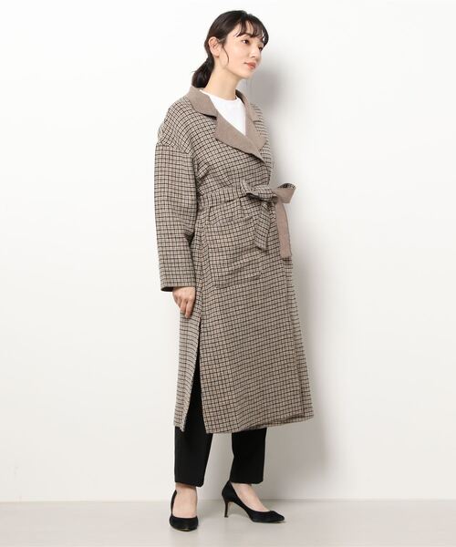 ベルト付きテーラードウールコート[K1042]（ダウンジャケット/コート