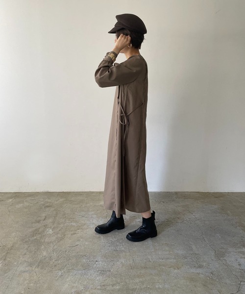 210nouve（トゥージュヌーブ）の「ボリュームスリーブサイドリボンワンピース（シャツワンピース・レディース・ブラック/ブラウン/オレンジ/グレイッシュベージュ・FREE）」の21枚目の写真