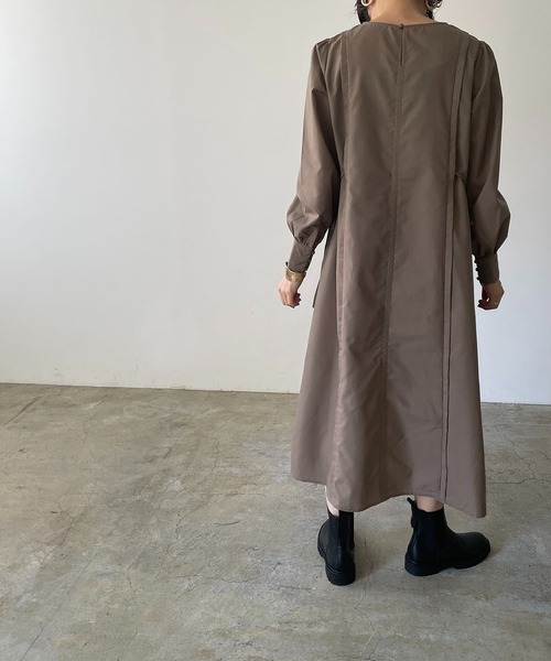 210nouve（トゥージュヌーブ）の「ボリュームスリーブサイドリボンワンピース（シャツワンピース・レディース・ブラック/ブラウン/オレンジ/グレイッシュベージュ・FREE）」の18枚目の写真