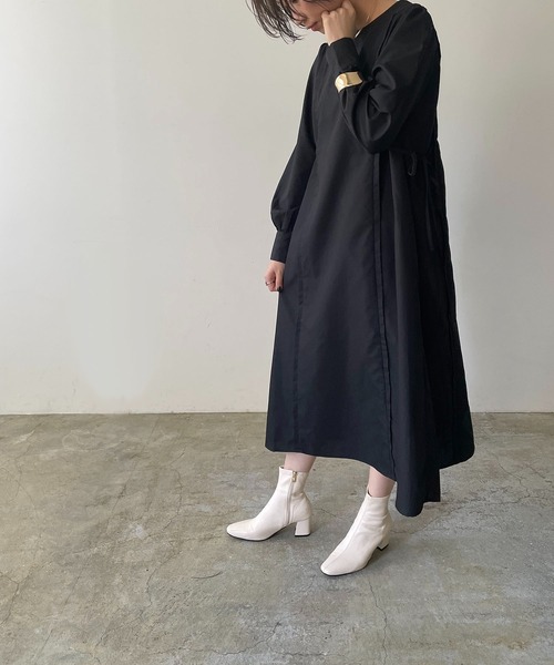 210nouve（トゥージュヌーブ）の「ボリュームスリーブサイドリボンワンピース（シャツワンピース・レディース・ブラック/ブラウン/オレンジ/グレイッシュベージュ・FREE）」の13枚目の写真