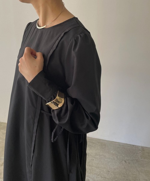 210nouve（トゥージュヌーブ）の「ボリュームスリーブサイドリボンワンピース（シャツワンピース・レディース・ブラック/ブラウン/オレンジ/グレイッシュベージュ・FREE）」の19枚目の写真