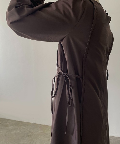 210nouve（トゥージュヌーブ）の「ボリュームスリーブサイドリボンワンピース（シャツワンピース・レディース・ブラック/ブラウン/オレンジ/グレイッシュベージュ・FREE）」の9枚目の写真