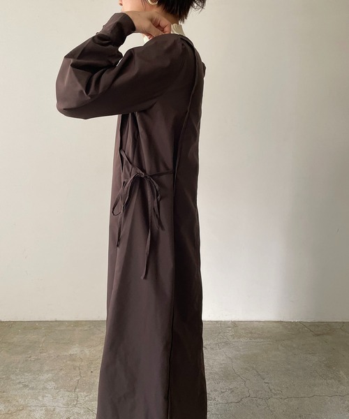 210nouve（トゥージュヌーブ）の「ボリュームスリーブサイドリボンワンピース（シャツワンピース・レディース・ブラック/ブラウン/オレンジ/グレイッシュベージュ・FREE）」の14枚目の写真